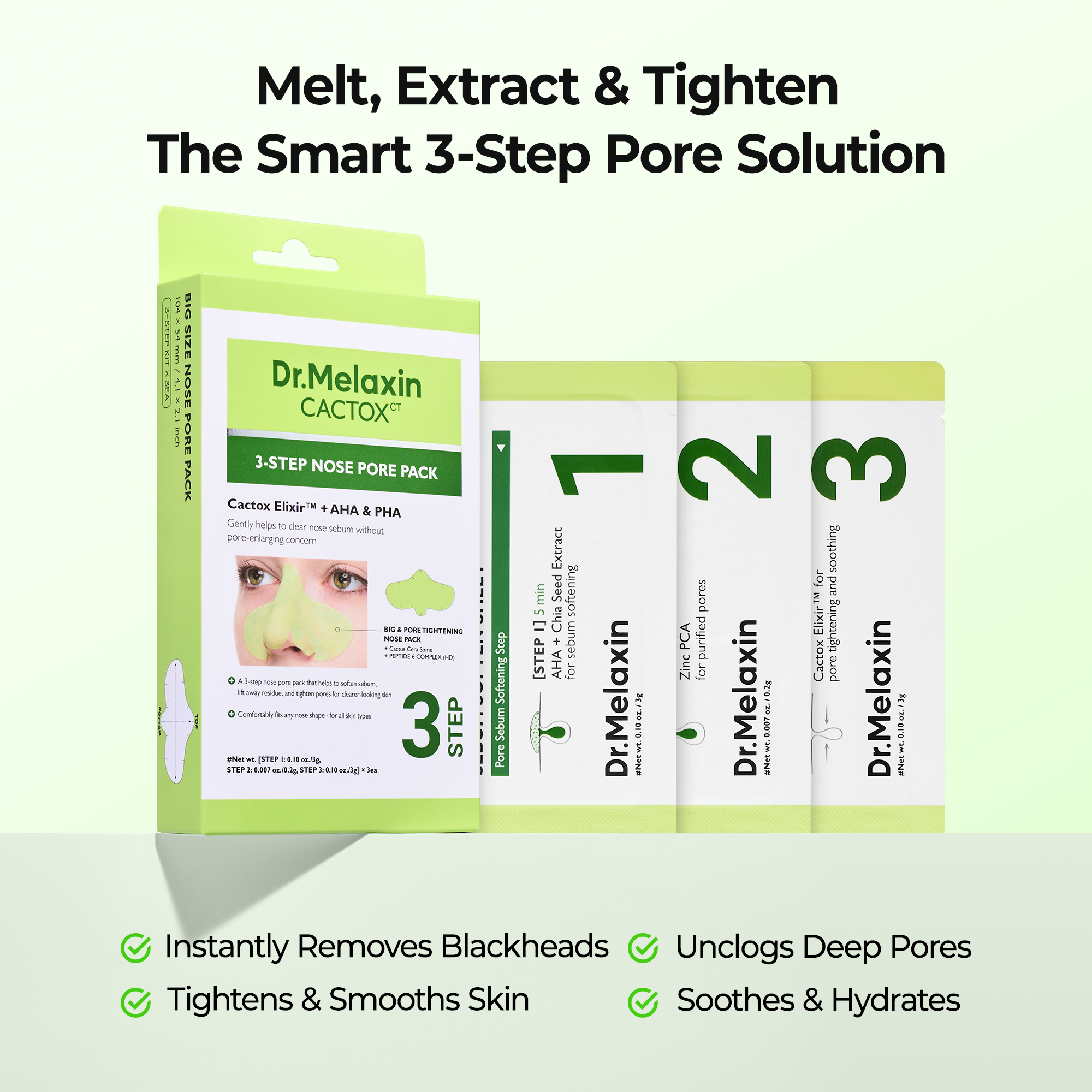 Cactox 3-Step Nose Mask Pack